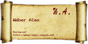 Wéber Alex névjegykártya